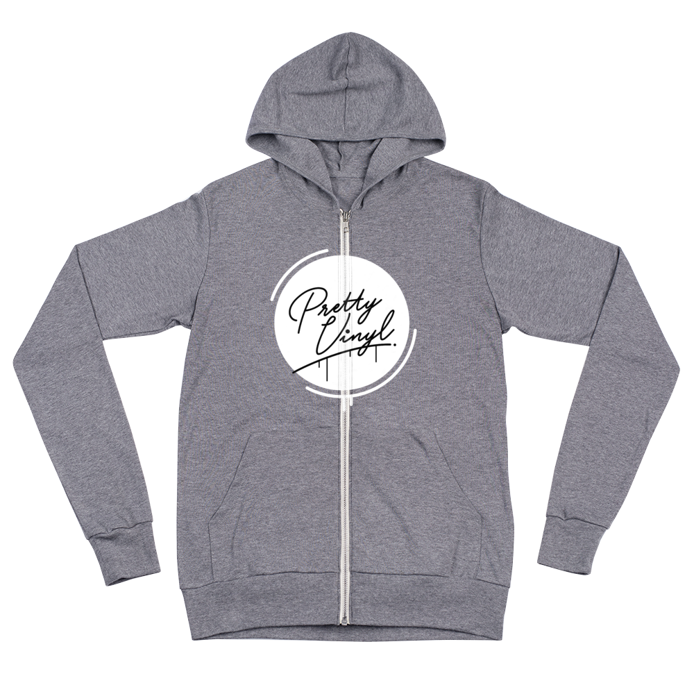 "Spin" Logo White - Unisex zip hoodie